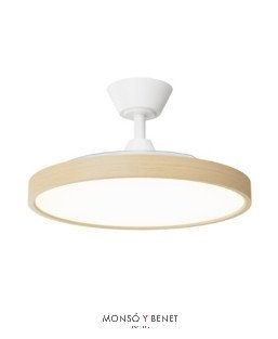 2199948 - Ventilador retráctil madera Ø50/106 cm con luz LED