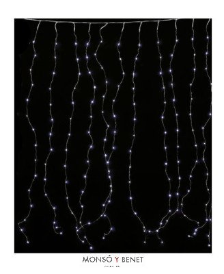 CORTINA 300 LEDS GRANO ARROZ BL FRÍO