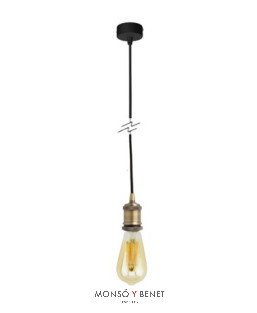 COLGANTE LAMPARA ARTNOV NEGRO ORO VIEJO