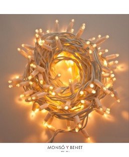 EXTENSION 180 LEDS BLANCO CALIDO FIJAS CABLE BLANCO D18112