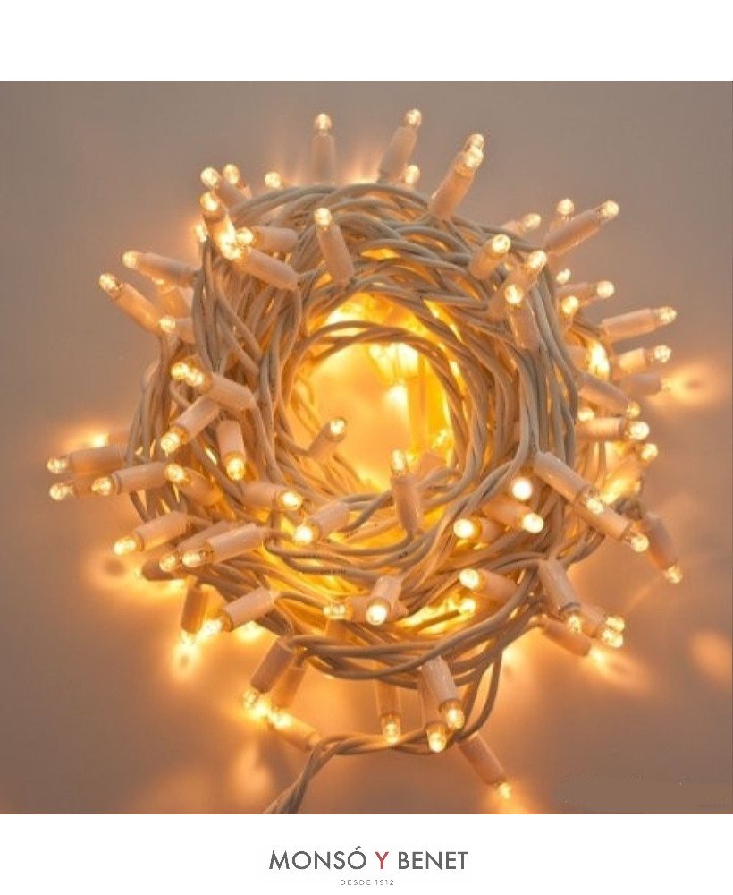 EXTENSION 180 LEDS BLANCO CALIDO FIJAS CABLE BLANCO D18112
