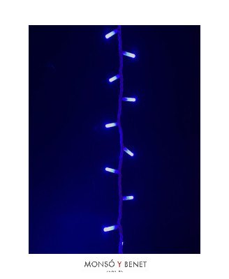 EXTENSION 180 LEDS AZULES FIJAS CABLE BLANCO IP44 D18312