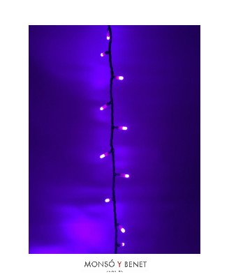 EXTENSIÓN 180 LED LILAS FIJAS - 12 m ENLAZABLE (IP44, CABLE LILA)