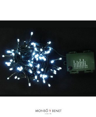 GUIRNALDA 120 LEDS BLANCO FRIO A PILAS D12059