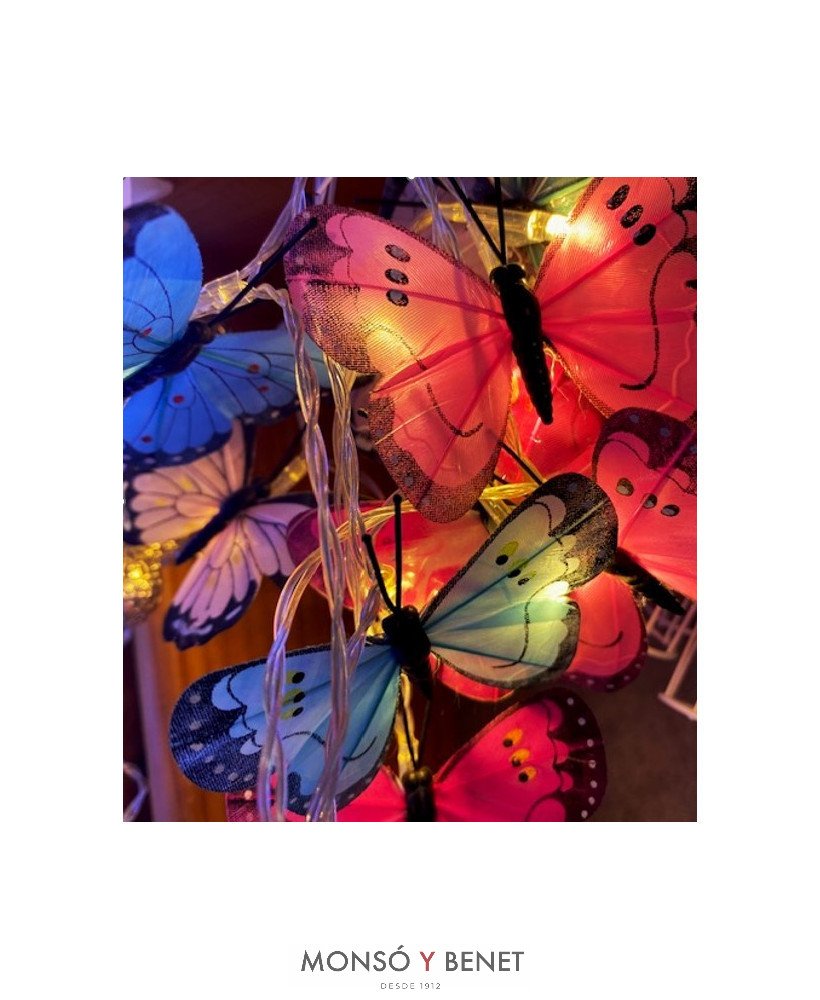 GUIRNALDA 10 LEDS MARIPOSAS POLIESTER LA-9235
