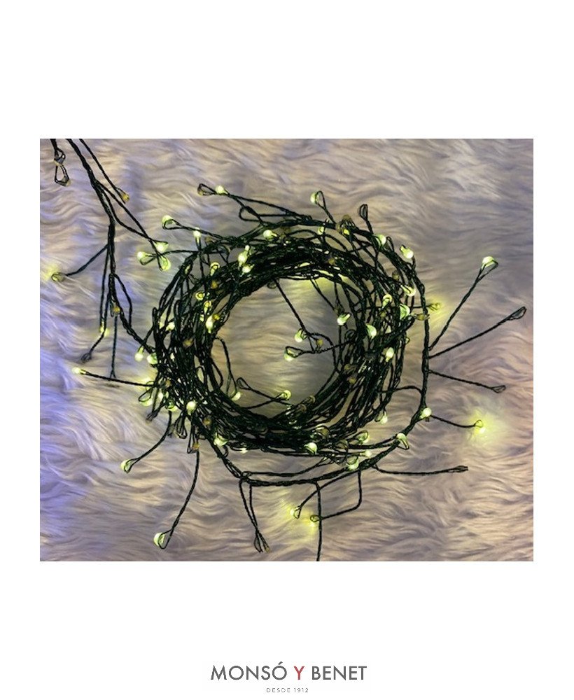 GUIRNALDA 160 LEDS BLANCO CALIDO CABLE VERDE 1.7M. A16155