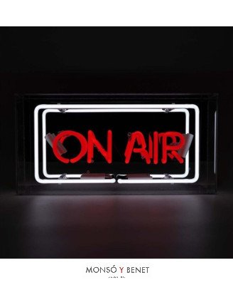 LETRERO DE NEÓN ROTULO ILUMINADO ON AIR ROJO CON MARCO BL