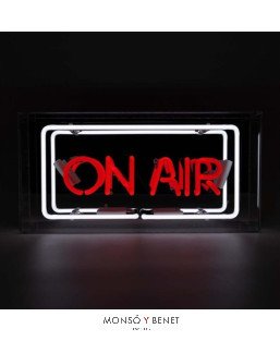 LETRERO DE NEÓN ROTULO ILUMINADO ON AIR ROJO CON MARCO BL