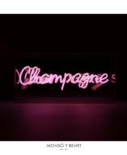 LETRERO DE NEÓN ROTULO ILUMINADO CHAMPAGNE ROSA