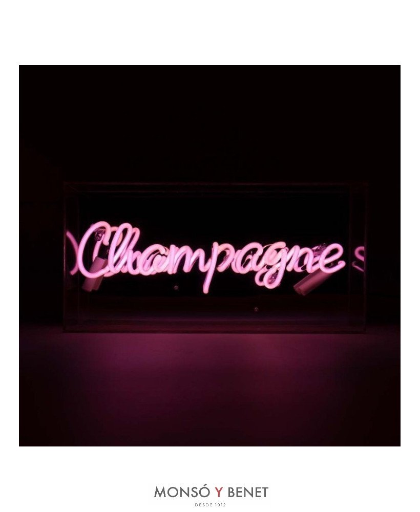 LETRERO DE NEÓN ROTULO ILUMINADO CHAMPAGNE ROSA
