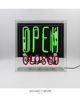 LETRERO DE NEÓN ROTULO ILUMINADO OPEN-CLOSED CNOPEN