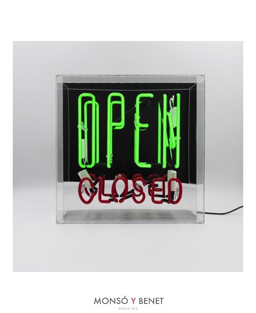LETRERO DE NEÓN ROTULO ILUMINADO OPEN-CLOSED CNOPEN