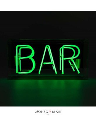 LETRERO DE NEÓN ROTULO ILUMINADO CNBAR VERDE