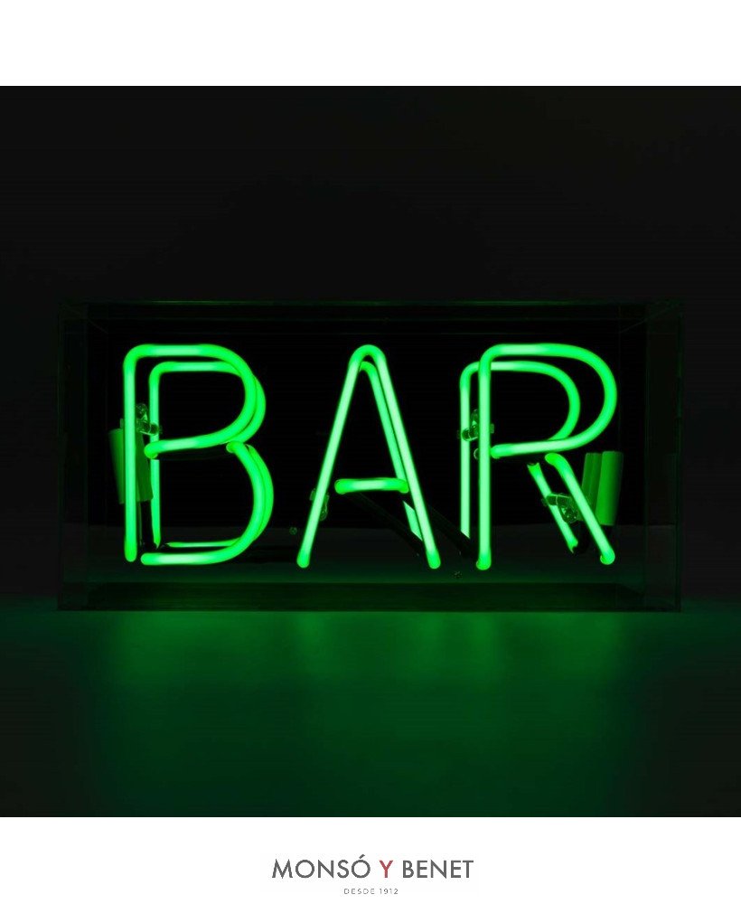 LETRERO DE NEÓN ROTULO ILUMINADO CNBAR VERDE