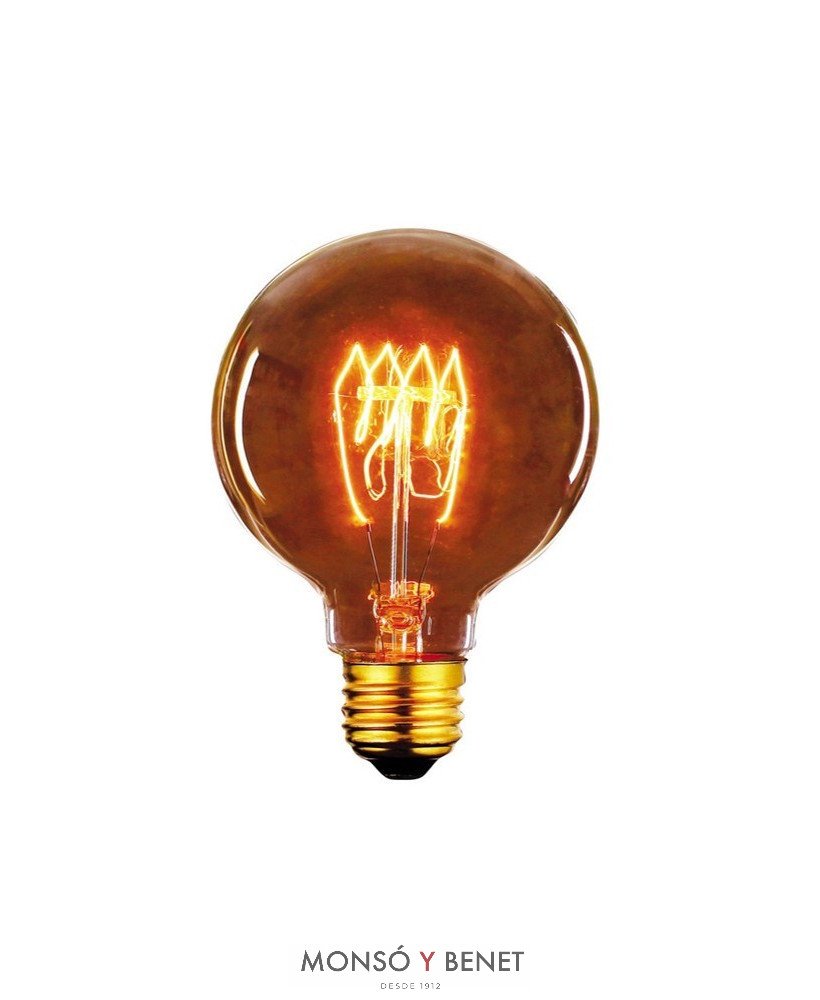 BOMBILLA DECORATIVA CARBO GLOBO ESPIRAL CAEG12 125MM.40W E27