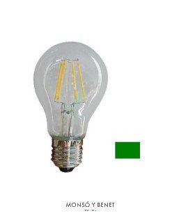 BOMBILLA LED STANDARD FILAMENTO VERDE 03SFLNV E27 TRANS