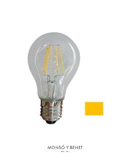 BOMBILLA LED STANDARD FILAMENTO AMARILLO 03SFLNA E27 TRANS