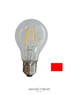 BOMBILLA LED STANDARD FILAMENTO ROJO 03SFLNR E27 TRANS