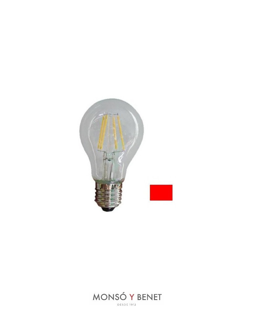 BOMBILLA LED STANDARD FILAMENTO ROJO 03SFLNR E27 TRANS
