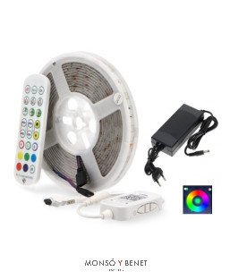 KIT RGB 5M. TIRA LED CON MANDO DISTANCIA K-300-RGB
