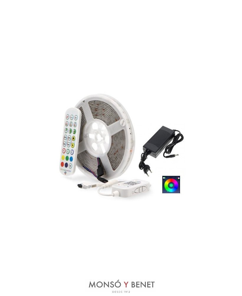 KIT RGB 5M. TIRA LED CON MANDO DISTANCIA K-300-RGB