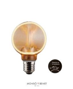 BOMBILLA LED GLOBO DISCO 80 HALO AMBAR 4GH08AM E27 1800K