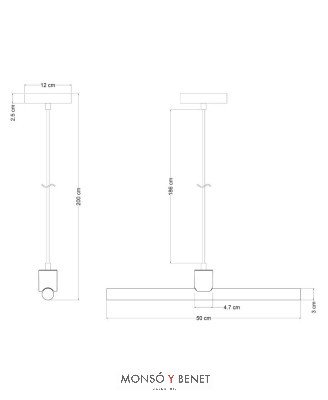 COLGANTE PARA LINESTRA 7207-S14D NEGRO