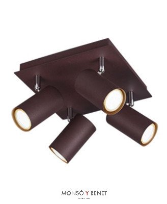 PLAFON 4xGU10 MARLEY-4 MARRON OXIDO