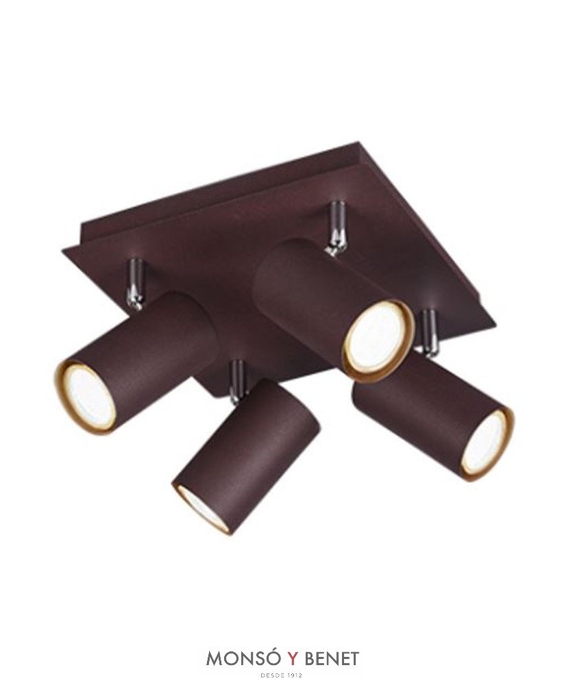 PLAFON 4xGU10 MARLEY-4 MARRON OXIDO