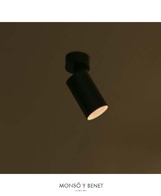 FOCO CON BASE PARED O TECHO FARO 1xGU10 43723 NEGRO
