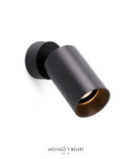 FOCO CON BASE PARED O TECHO FARO 1xGU10 43723 NEGRO