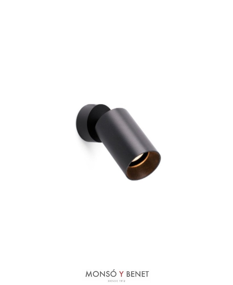 FOCO CON BASE PARED O TECHO FARO 1xGU10 43723 NEGRO