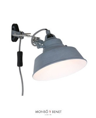 FOCO PINZA O PARED E27 CON PANTALLA MEX-320 G GRIS ZINCADO
