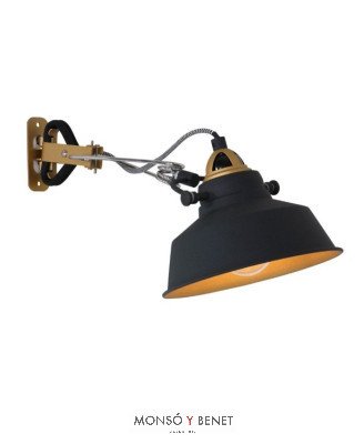 FOCO PINZA O PARED E27 CON PANTALLA MEX-320 N NEGRO MATE