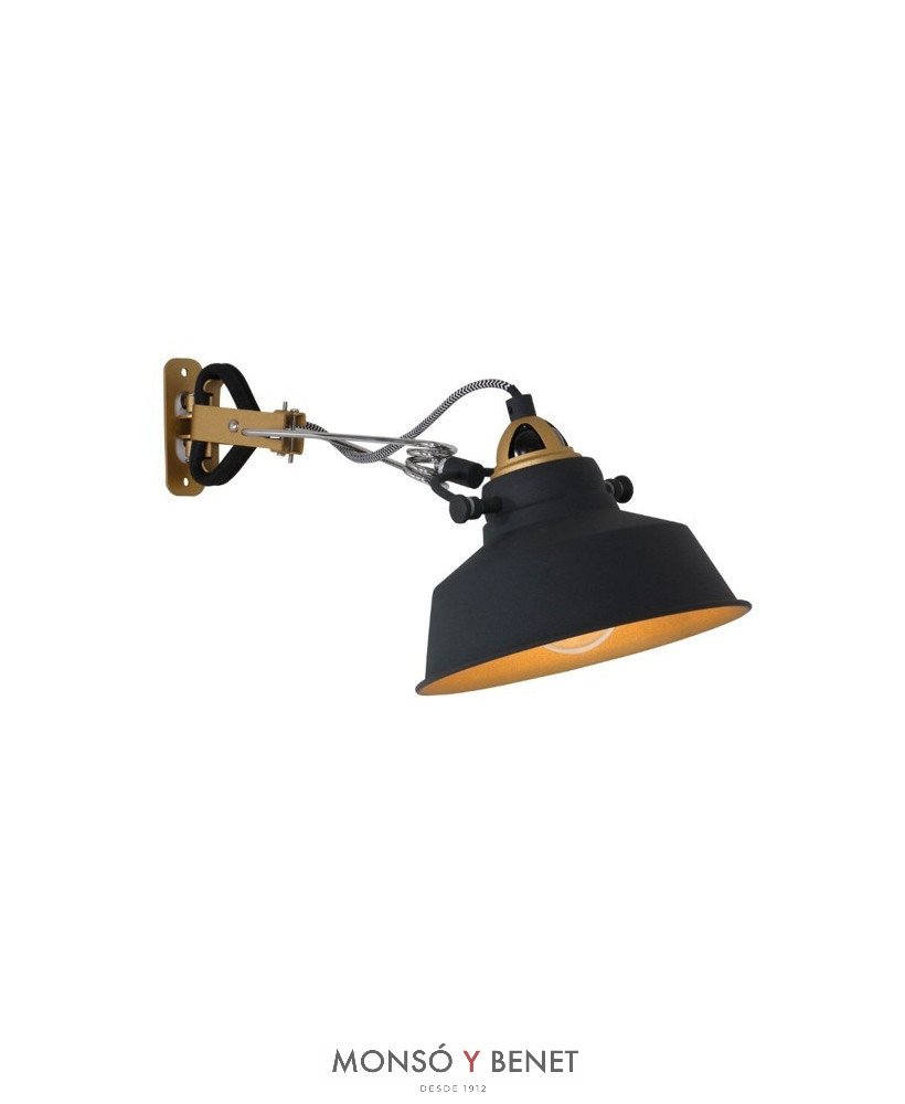 FOCO PINZA O PARED E27 CON PANTALLA MEX-320 N NEGRO MATE
