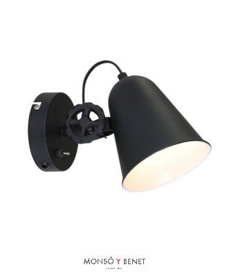 FOCO PARED VINTAGE E27 AP-1323 N NEGRO CON INTERRUPTOR