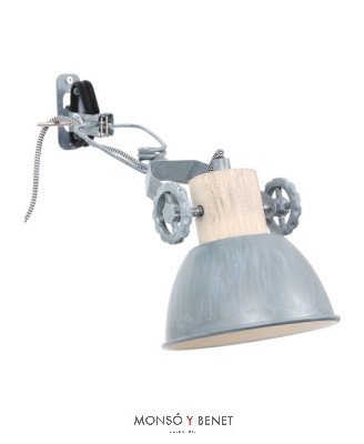 FOCO PINZA O PARED E27 CON PANTALLA FP-2752 G GRIS MATE