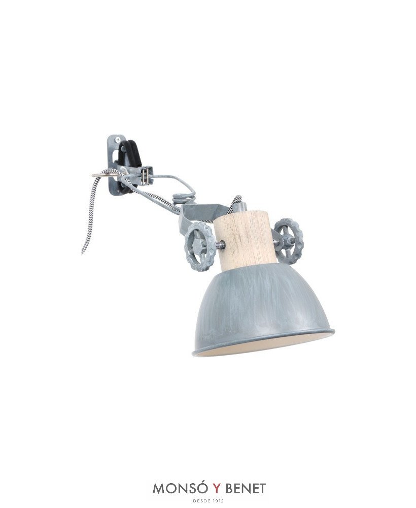 FOCO PINZA O PARED E27 CON PANTALLA FP-2752 G GRIS MATE