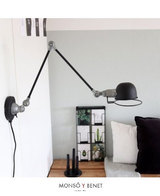 APLIQUE TALLER VINTAGE FO-7656 N E14 GRIS Y NEGRO