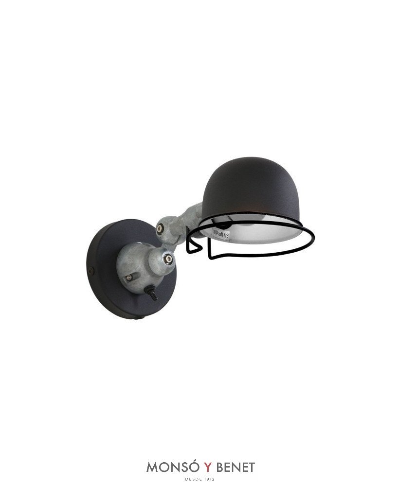 FOCO PARED VINTAGE E14 AP-7657 GRIS Y NEGRO MATE CON INTERR.