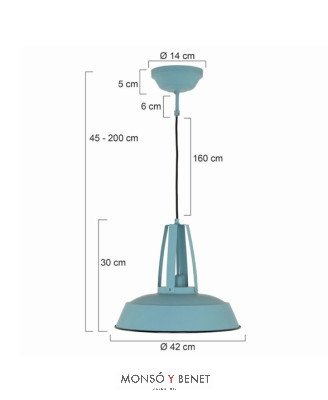 COLGANTE CAMPANA VINTAGE CA-7704 Z AZUL CLARO