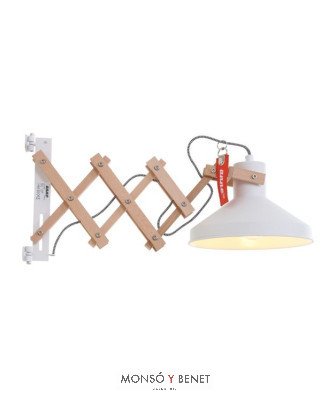 APLIQUE EXTENSIBLE E27 DE MADERA AE-7900 B BLANCO