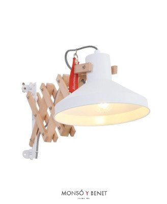 APLIQUE EXTENSIBLE E27 DE MADERA AE-7900 B BLANCO