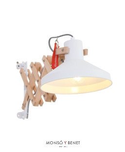 APLIQUE EXTENSIBLE E27 DE MADERA AE-7900 B BLANCO