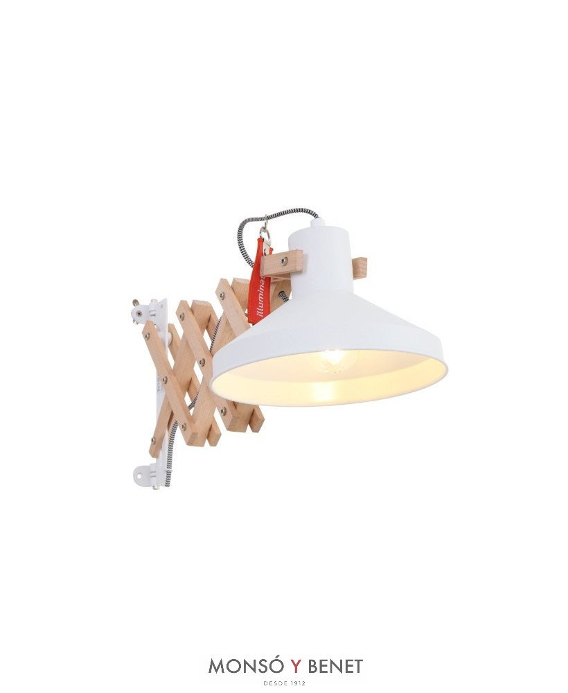 APLIQUE EXTENSIBLE E27 DE MADERA AE-7900 B BLANCO