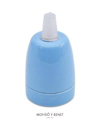 PORTALAMPARAS PORCELANA E27 12545 AZUL CLARO