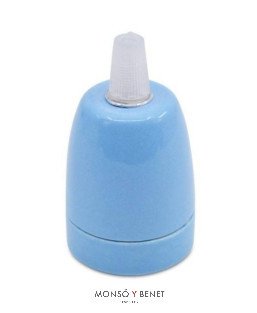 PORTALAMPARAS PORCELANA E27 12545 AZUL CLARO