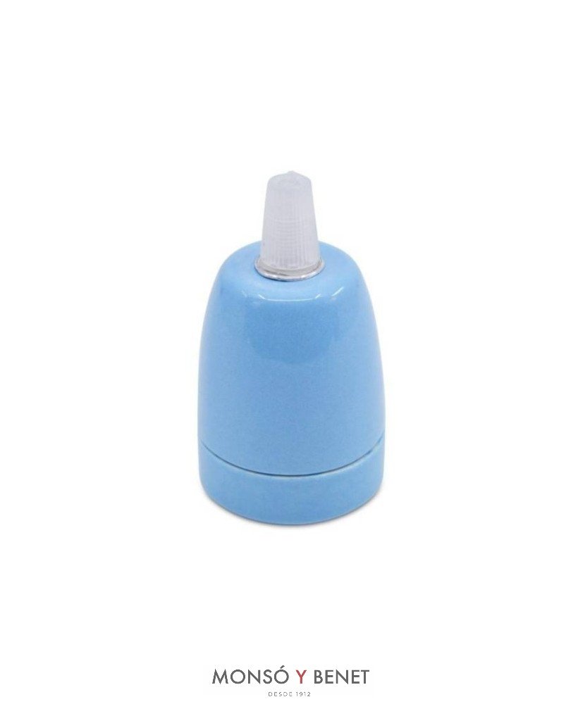 PORTALAMPARAS PORCELANA E27 12545 AZUL CLARO
