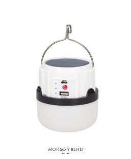LINTERNA COLGANTE LED SOLAR USB LS-1843 BLANCO