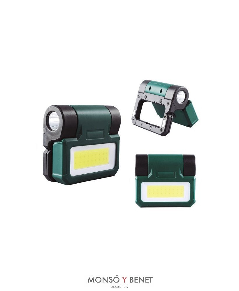 LINTERNA MOSQUETON CON IMAN Y MOSQUETON LM-2858 V VERDE